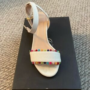 J. Crew Lottie sandals with pompoms. Size 7.